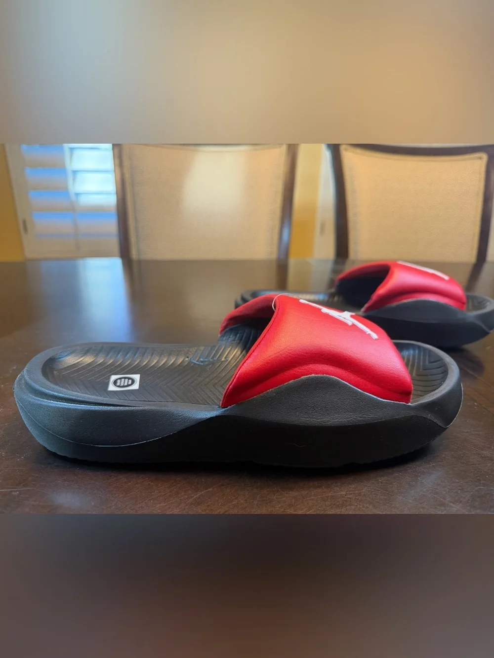 New Nike Air Jordan Red Black Slides Sandals Size US 10